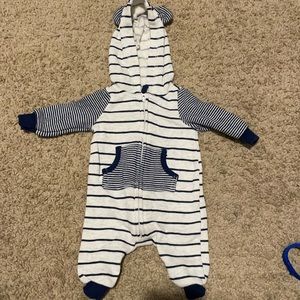 Striped zipper onesie